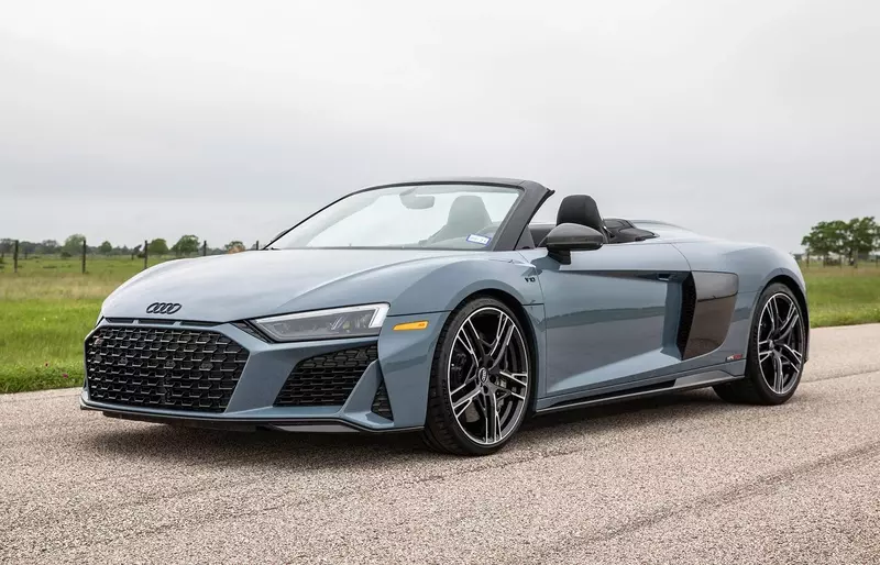 Hennessey boosts the Audi R8 to 912 horsepower.