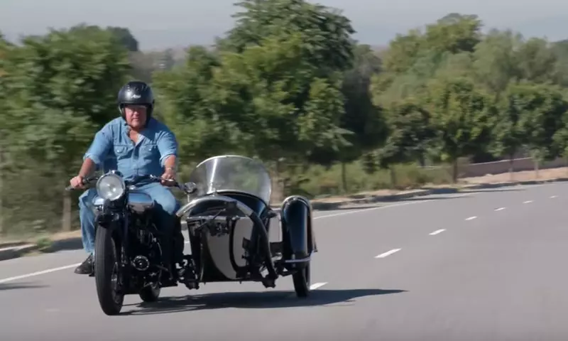 Jay Leno driving a 1934 Brough Superior 1150.