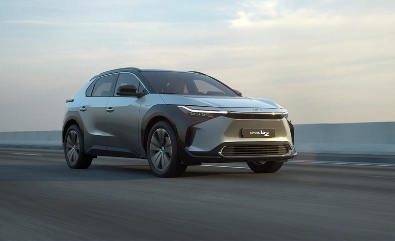 Announced 2023 Toyota BZ4X is an electric crossover with 214 hp and a 71.4 kWh battery.