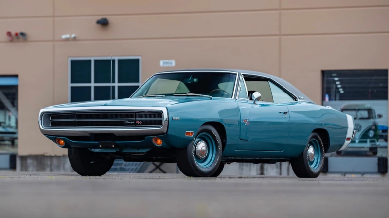 B3 Blue 1970 Dodge Charger R/T at auction.