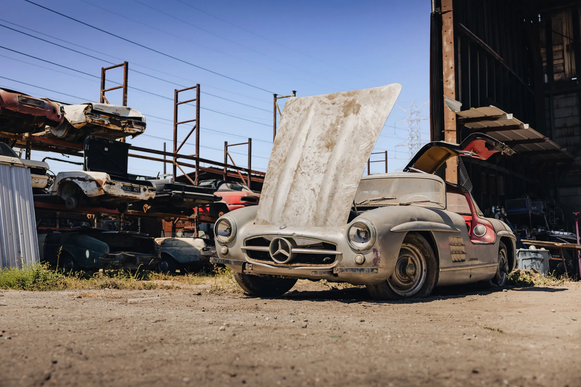 Rudy Klein's junkyard collection of Mercedes SL alloy gull wings fetches $9 million